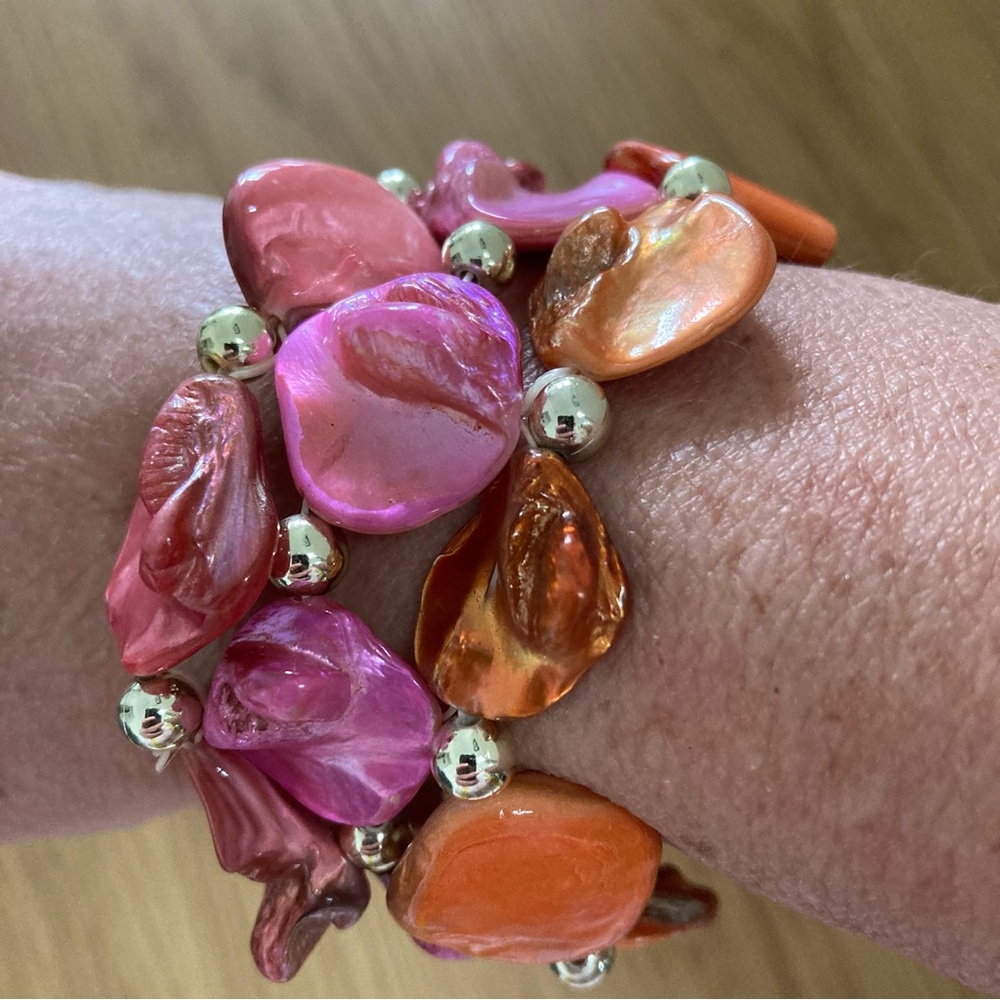 Avenue Pink & Orange Elastic Bracelet